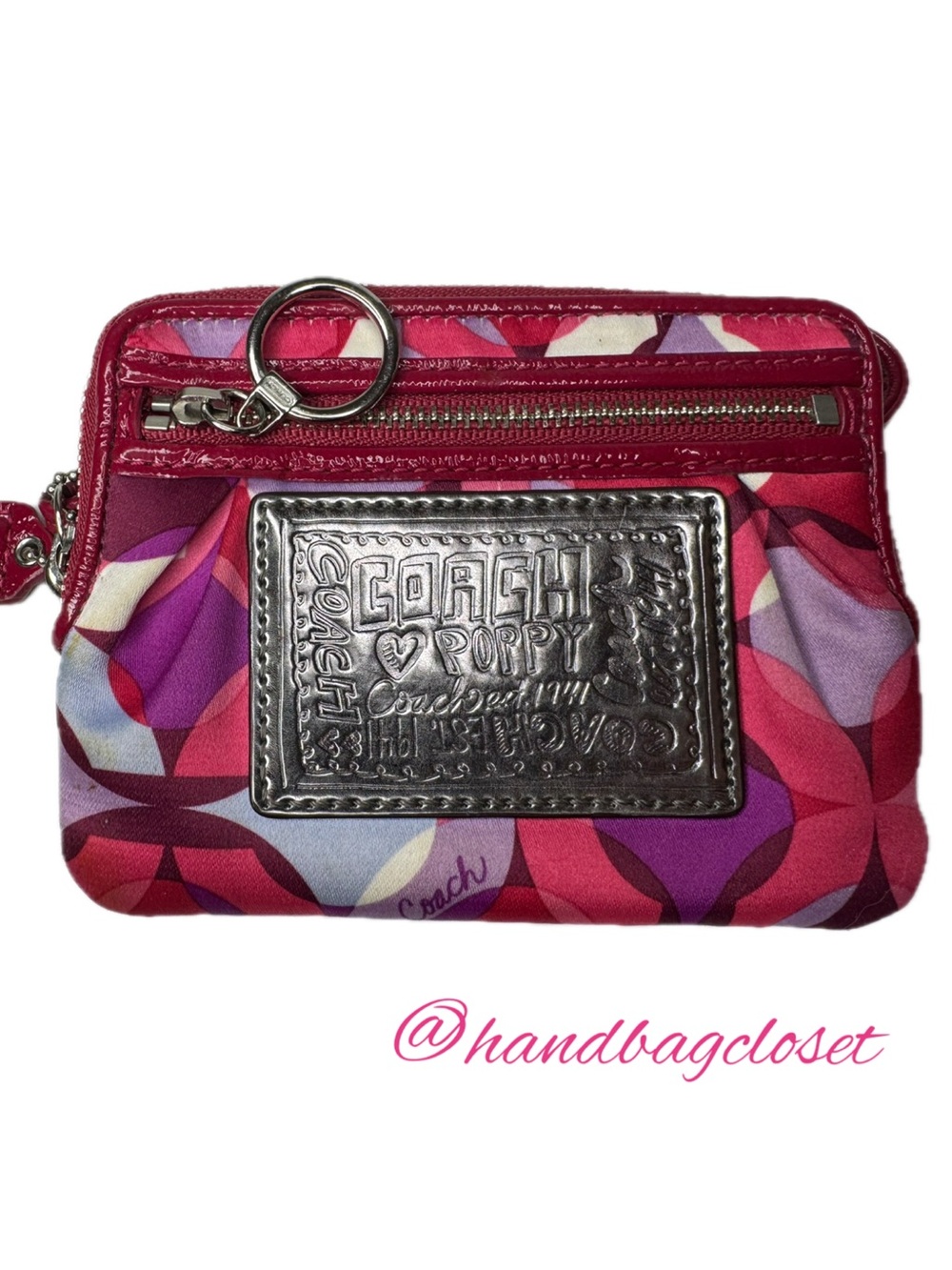 Coach Kaleidoscope Y2K Poppy Limited Edition Small Satin Sateen Pink Wallet